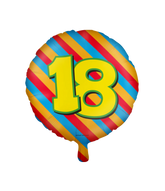 Helium Ballon 18 Jaar Gekleurd Leeg 46cm